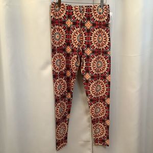Leggings Women’s Size 12-20 Elastic Waistband Happy Place Pattern